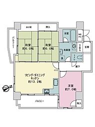 グランシャトレ松尾 3LDKの間取図画像
