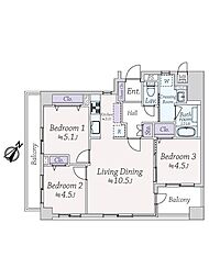 ルミネ東京ベイフロント 3LDKの間取図画像