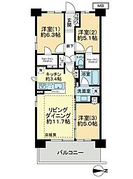 ソライエシティザ・ガーデン 3LDKの間取図画像