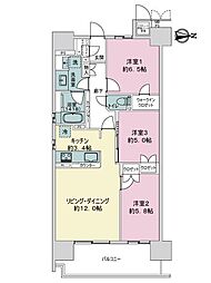 ミリカ・ガーデン 3LDKの間取図画像