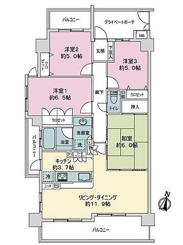 間取り ファミリアーレ喜多山 4階/-