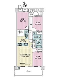 グランドメゾン扇町 3LDKの間取図画像