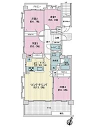 ライオンズガーデンヒルズ富士見台弐番館 4LDKの間取図画像