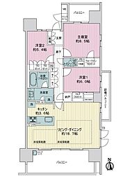 バンベール岐阜ザ・タワー 3LDKの間取図画像