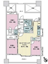 レクセルガーデン浦安 3LDKの間取図画像