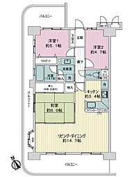 ライオンズマンション明石 3LDKの間取り