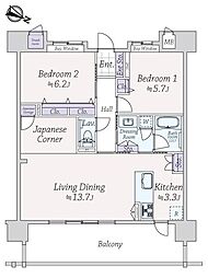 間取図画像 2LDK