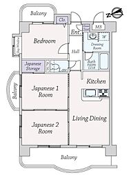 ライオンズマンションベイビュー北谷 3LDKの間取図画像