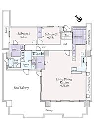 アルトゥーレ美浜 2LDKの間取図画像