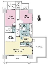 サーパス木太八坂通り 2LDKの間取図画像