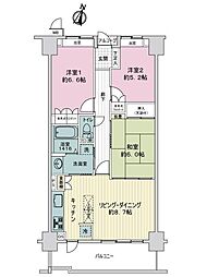 サーパス郡家第3 3LDKの間取図画像