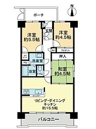 ドゥエル安城寺 3LDKの間取図画像
