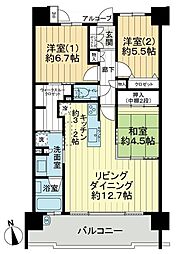 アルビオ・ガーデン西川原 3LDKの間取図画像