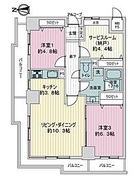 ファミールタワープラザ岡山 2SLDKの間取図画像