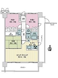 サーパス平成第2 3LDKの間取図画像