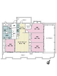 ライオンズマンション熊高前 4LDKの間取図画像