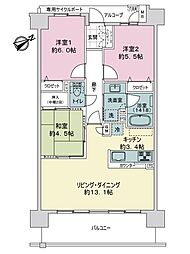 サーパス谷山緑地公園 3LDKの間取図画像