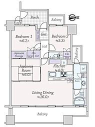 サーパス大橋平和台通 3LDKの間取図画像