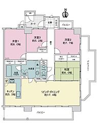 サーパス霧島 4LDKの間取図画像