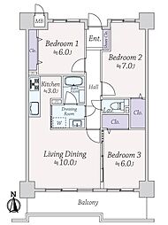 サーパス大橋 3LDKの間取図画像