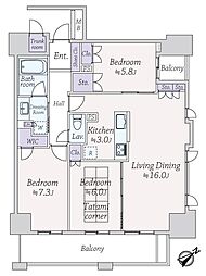 ザ・レジデンス金沢 3LDKの間取図画像