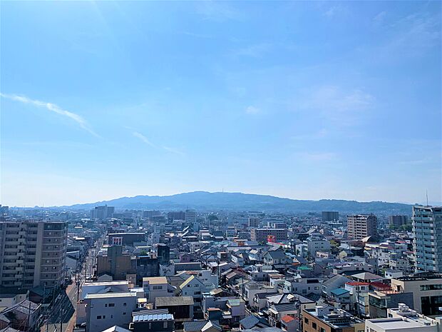 　南側バルコニーから南向きに撮影　日本平を一望（眺望は永続的に保証されるものではありません。）