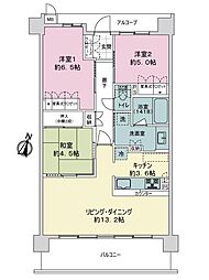 サーパス渚 3LDKの間取り