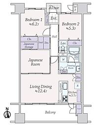 サーパス鶴見坦 3LDKの間取図画像