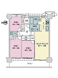 サーパス桜 3LDKの間取図画像