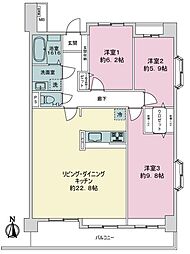 チサンマンション中央公園 3LDKの間取図画像