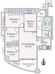 グランシティユーロレジデンス品川の杜 4LDKの間取図画像