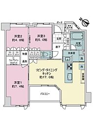 ビバシティ炉粕諏訪の杜 3LDKの間取り