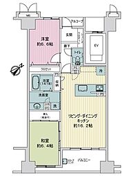 サーパス京町 2LDKの間取図画像