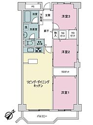 アルカサーノ琴似A 3LDKの間取図画像