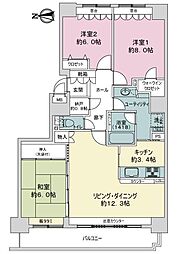 ステイツ南14条グランバレーヌ 3LDKの間取図画像