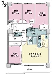 クリーンリバー桑園駅前2B棟 4LDKの間取図画像