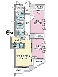 ミッドマークス円山桜の邸 2LDKの間取図画像
