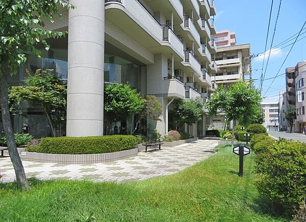 敷地内「プラザ」　緑やベンチを設置