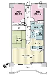 トーカンマンション旭橋 3LDKの間取図画像