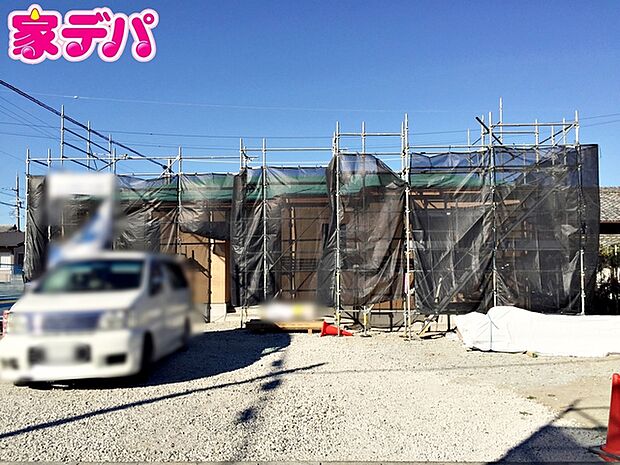 【1号棟】上棟しました！ ・長期優良住宅 ・平屋建て住宅 ・4LDK ・LDK17.2帖、隣接洋室5帖 ・全居室収納完備 ・WIC3カ所完備 ・シューズクローク ・パントリー ・角地 ・南庭 