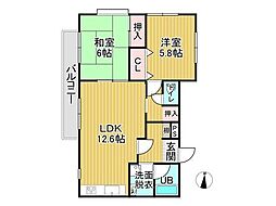 ケントパレス浜松 2LDKの間取図画像