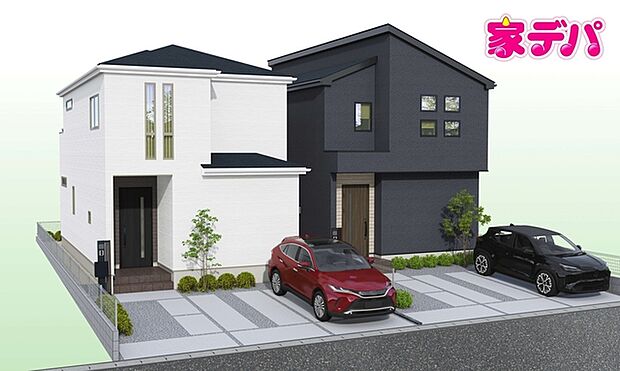 【完成予想外観:右】 完成予想外観は、計画段階の図面を基に描き起こしたもので、形状・色等は実際とは異なる場合があります。詳細はお問い合わせください。