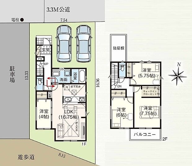 4LDK※図面と現況に相違ある場合には現況優先とします。