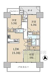 ネオステージ相生 3LDKの間取図画像