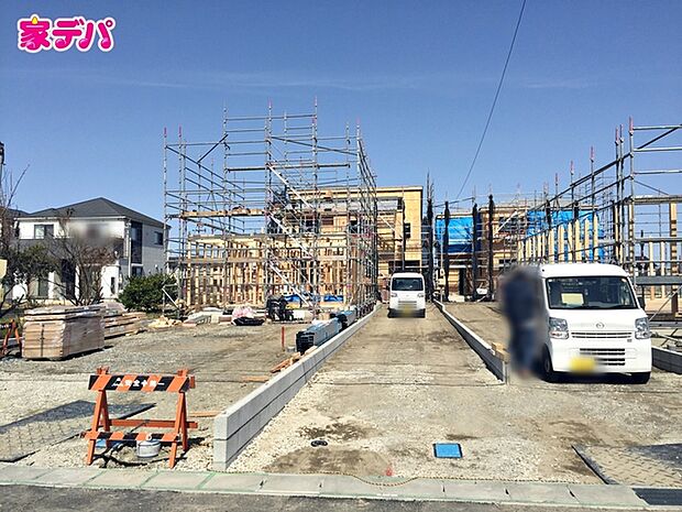 上棟しました。ご見学希望のお客様につきましては同型同仕様の物件にご案内いたします