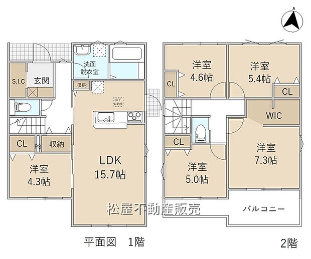 5LDK※図面と現況に相違ある場合には現況優先とします。 