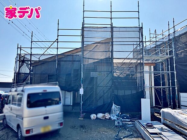 上棟しました。ご見学希望のお客様につきましては同型同仕様の物件にご案内いたします