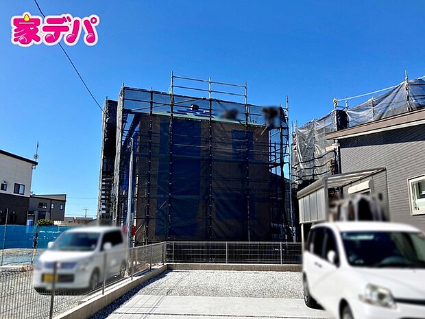 上棟しました。ご見学希望のお客様につきましては同型同仕様の物件にご案内いたします