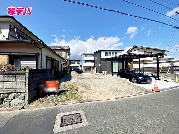 【1号棟】建築予定地です! ・3LDK+タタミコーナー2帖 ・LDK17帖 ・パントリー ・全居室収納完備 ・ウォークインクローゼット ・吹抜け ・リビング階段 ・駐車場並列2台可