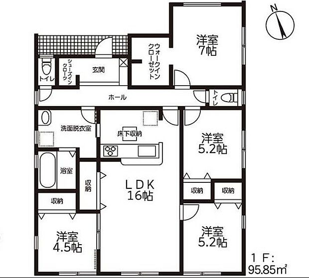 4LDK ※図面と現況に相違ある場合には現況優先とします。